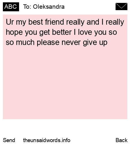 unsent message to Oleksandra 