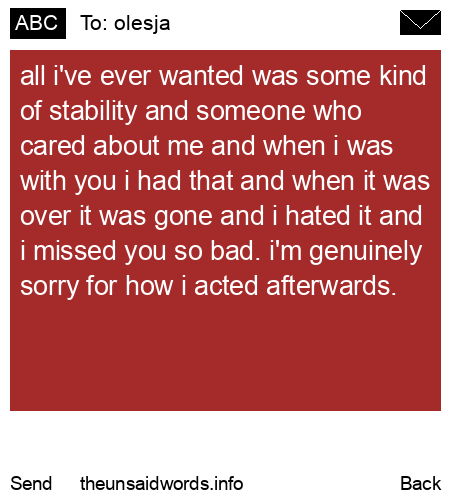 unsent message to olesja