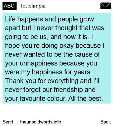 unsent message to olimpia