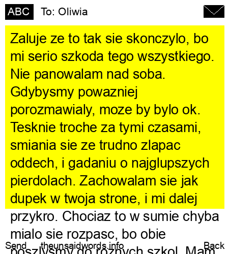 unsent message to Oliwia