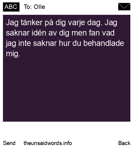 unsent message to Olle
