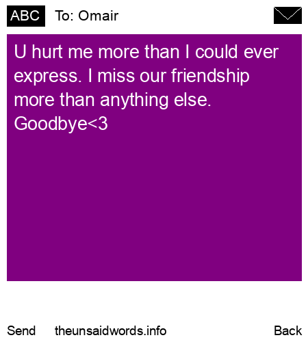 unsent message to Omair