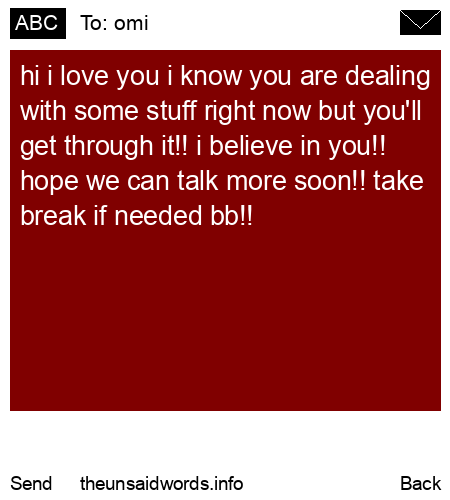 unsent message to omi