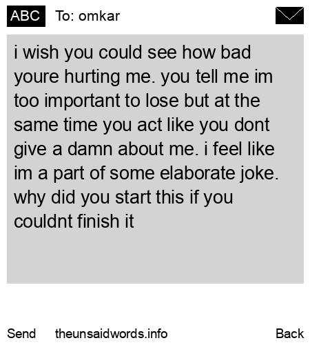 unsent message to omkar