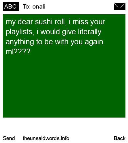 unsent message to onali