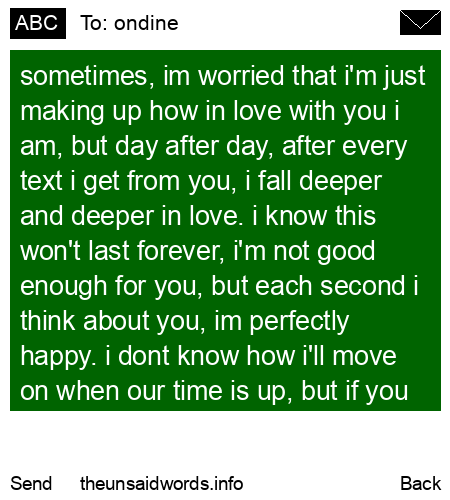 unsent message to ondine