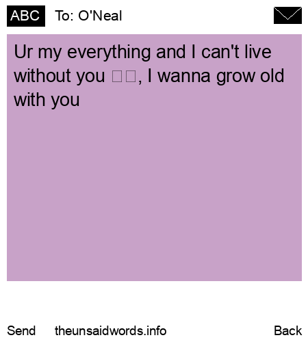 unsent message to O'Neal 