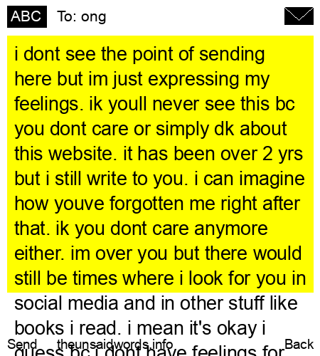unsent message to ong