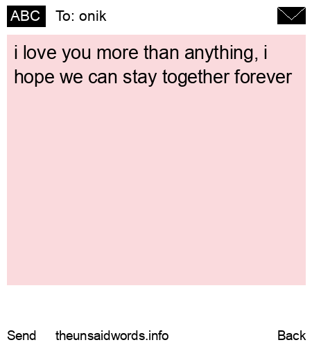 unsent message to onik