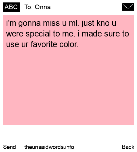 unsent message to Onna