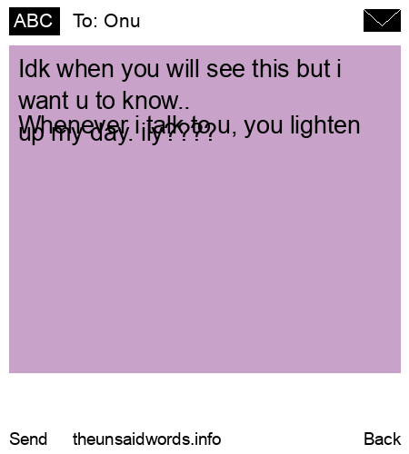 unsent message to Onu