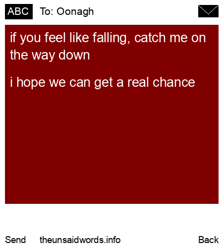 unsent message to Oonagh
