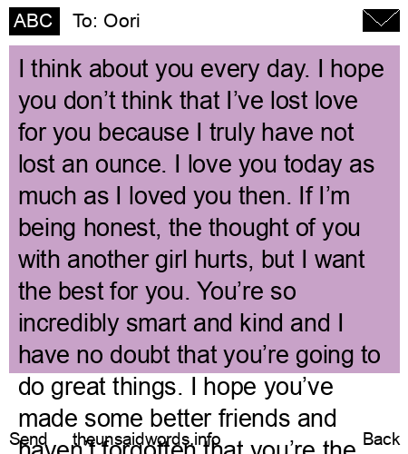 unsent message to Oori