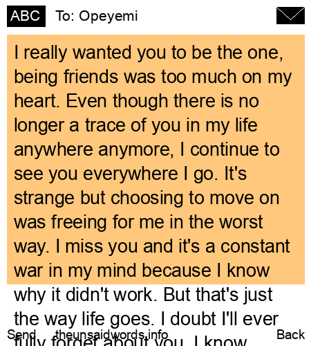 unsent message to Opeyemi