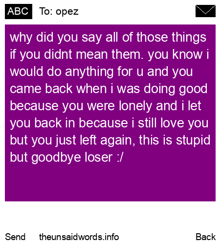 unsent message to opez
