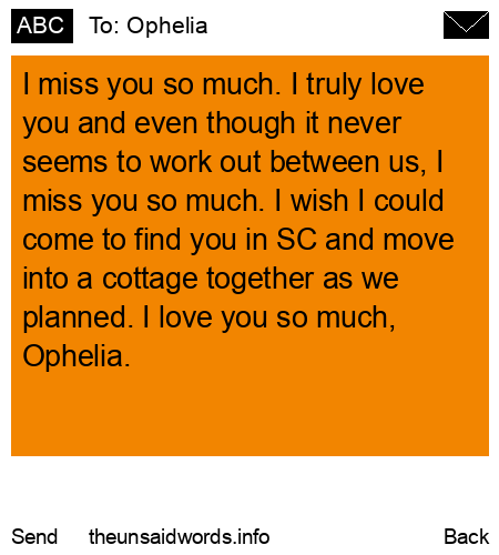 unsent message to Ophelia