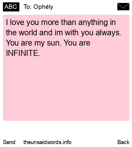 unsent message to Ophély