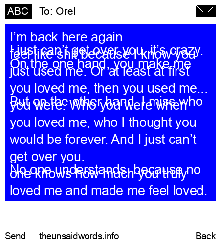 unsent message to Orel