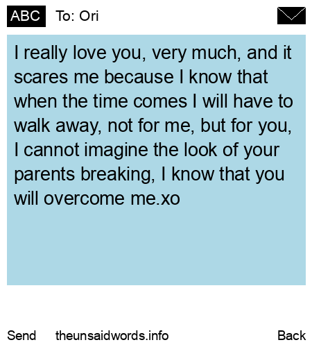 unsent message to Ori