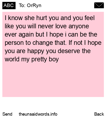 unsent message to OrRyn