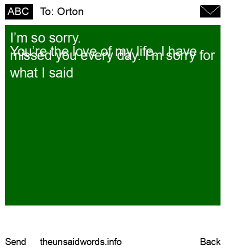 unsent message to Orton