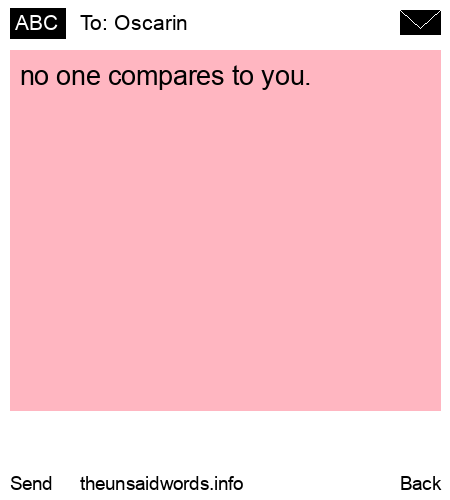 unsent message to Oscarin