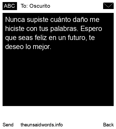 unsent message to Oscurito