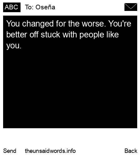 unsent message to Oseña