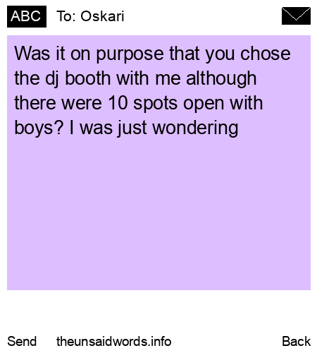 unsent message to Oskari
