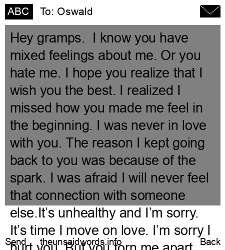 unsent message to Oswald