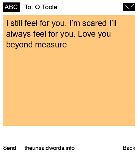 unsent message to O’Toole
