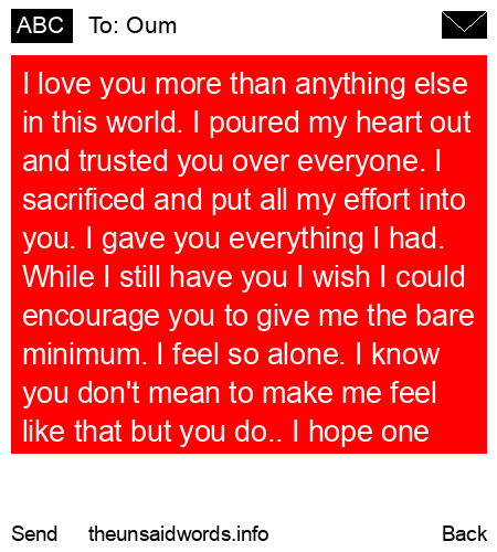 unsent message to Oum