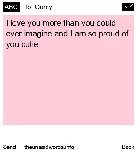 unsent message to Oumy