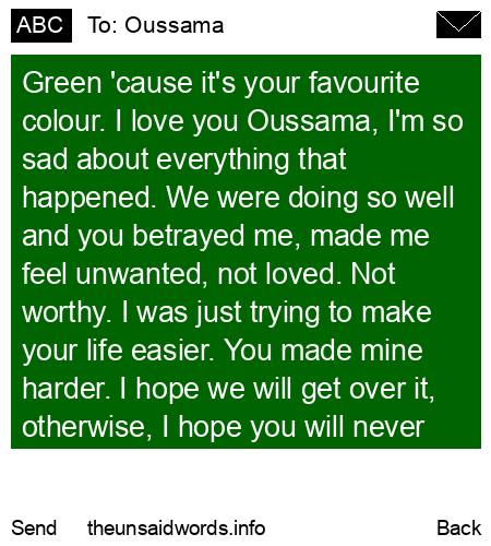unsent message to Oussama