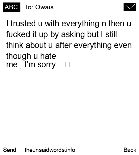 unsent message to Owais