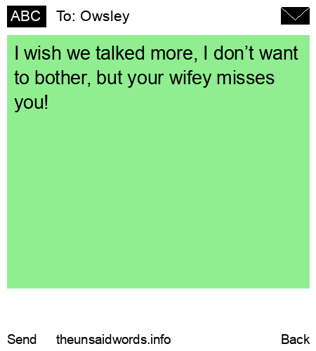 unsent message to Owsley