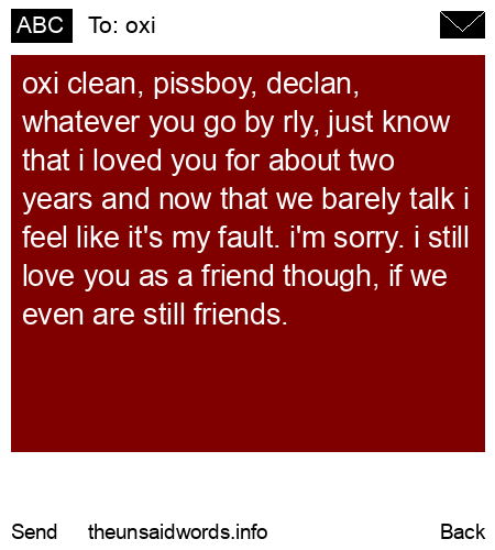 unsent message to oxi