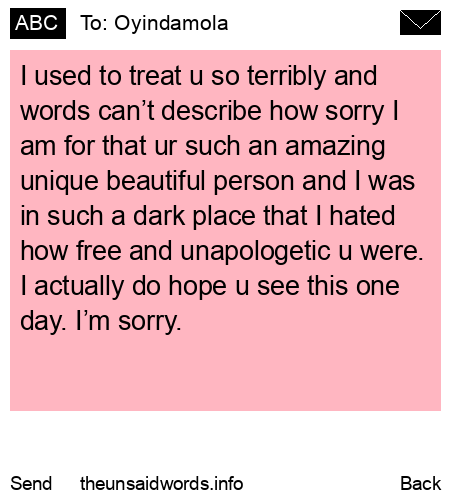 unsent message to Oyindamola