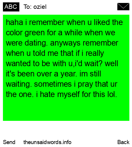 unsent message to oziel