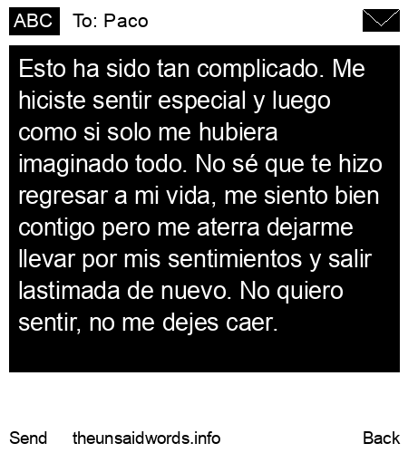 unsent message to Paco