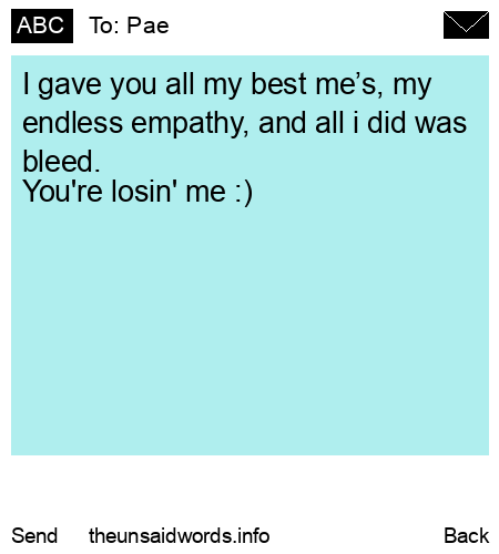 unsent message to Pae