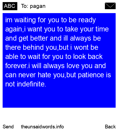 unsent message to pagan