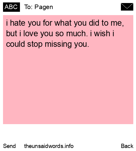 unsent message to Pagen