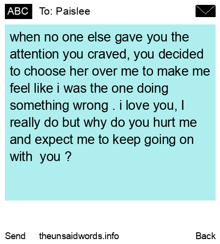 unsent message to Paislee