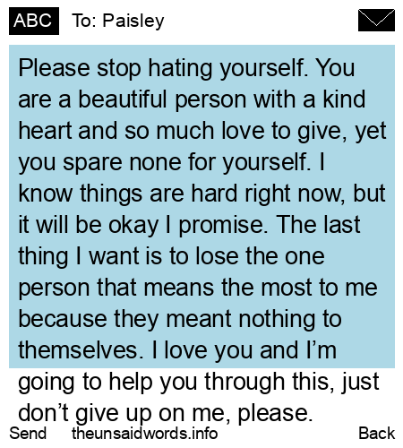 unsent message to Paisley