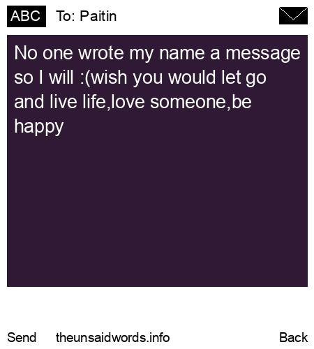 unsent message to Paitin