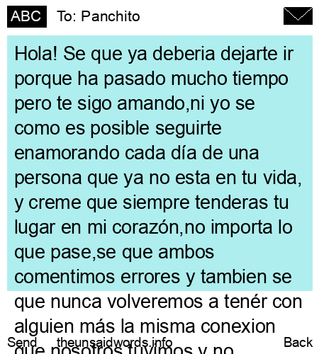 unsent message to Panchito