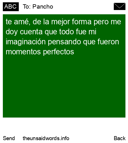 unsent message to Pancho