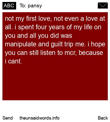 unsent message to pansy
