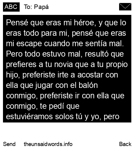unsent message to Papá